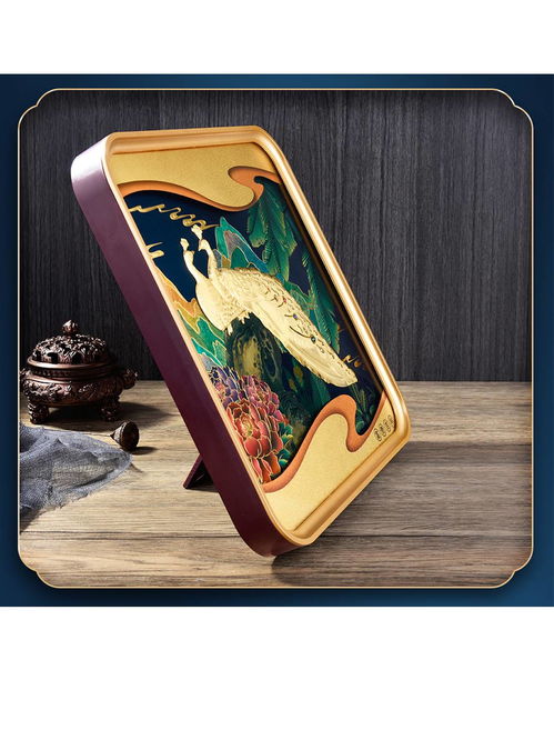 富貴吉祥足金浮雕孔雀工藝品 辦公室禮贈(zèng)的藝術(shù)臻品